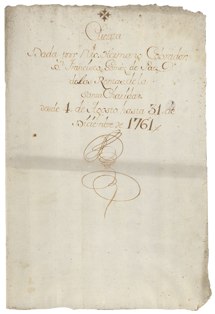 libro,cuentas, 1761, hermandad santa caridad de Sanlucar de Barrameda